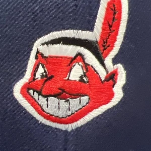 Baseballkappe Mütze Cleveland Indians Chief Wahoo Throwback Logo blau (Größe 7 1/4)? - Bild 1 von 13