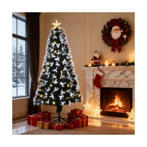 Festlicher Weihnachtsbaum Weihnachtsbaum Mit Faseroptik Kompakt Für Kleine Räume - Bild 1 von 12