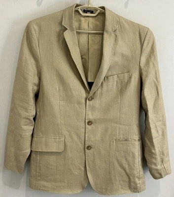 J Crew Mens 100% Linen Flax Tan Blazer Jacket Unlined 3 Button Size 42R - Image 1 of 4