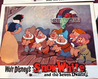 Juego de 3 tarjetas de vestíbulo de películas SIP de Disney Blancanieves y los siete enanitos reproducidas  Foto 1 de 4
