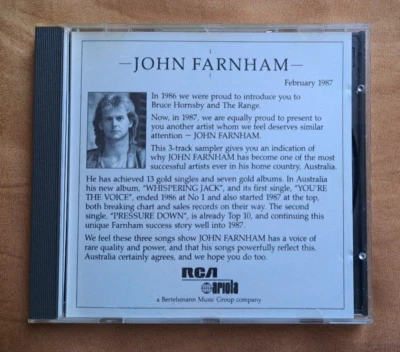 Promo CD-Single John Farnham Whispering Jack RCA JF1 1987  sehr selten - Bild 1 von 4