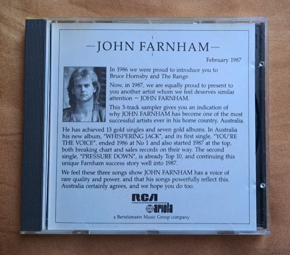 Promo CD-Single John Farnham Whispering Jack RCA JF1 1987  sehr selten - Bild 1 von 4