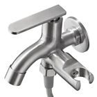Sturdy Stainless Steel Double Bibcock Faucet for Outdoor Garden Washers