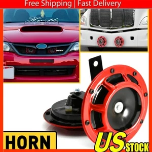 FOR SUBARU IMPREZA WRX STi GC8 GF GE RED 12V GRILL MOUNT COMPACT SUPER LOUD HORN - Picture 1 of 11