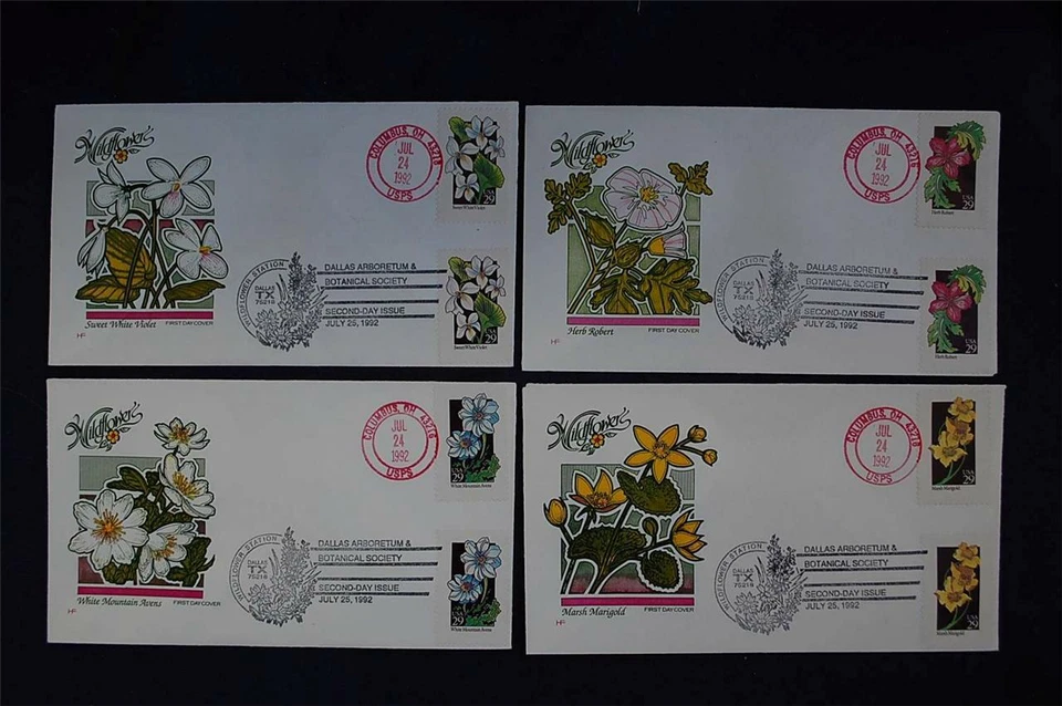 Wildflowers 29c Stamps 5 FDCs House of Farnam Cachets 7/24/92 S#2657-61 - Image 1 of 1