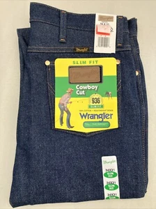 Men's Wrangler® Cowboy Cut® Slim Fit Blue Rigid Jean 936DEN 34x31 NEW - Picture 1 of 2