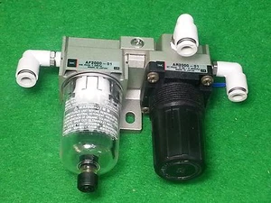 SMC AF2000-01 , AR2000-01 AIR FILTER AND REGULATOR , USED - Picture 1 of 4