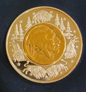 2003 - 2006 Lewis and Clark Bicentennial Silver Medallion + Gold Plate Buffalo - Picture 1 of 2