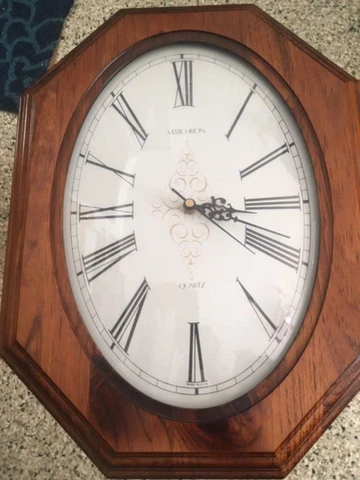 Verichiron Quartz Oval Wood Wall Clock Cover