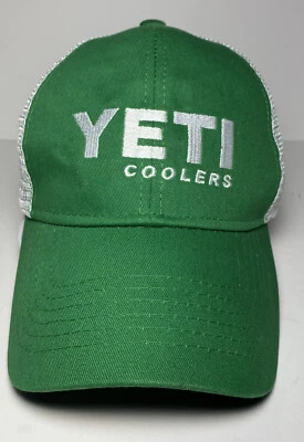 Gorra de camionero con logotipo de YETI Coolers verde blanca malla SnapBack Foto 1 de 4