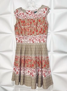 Gabby Skye Sz 8 Floral Print Paneled Stretch m Fit and Flare Dress Easter Spring - Picture 1 of 24