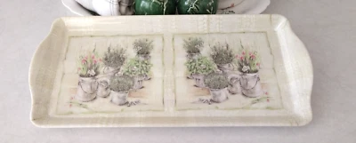 Home Essentials Potted Herbs Melamine Small Serving Tray 15 1/8" Green - Image 1 of 4