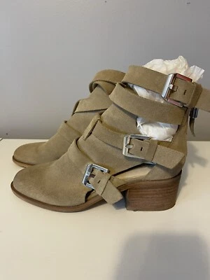 Botín Zara Mujer Gamuza Tostada Hebilla con Lados Recortados Talla 39 Foto 1 de 4