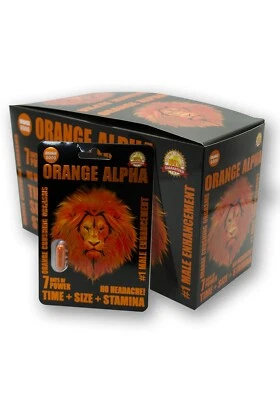Orange Alpha 6000 píldoras potenciadoras sexuales para hombre, (8) paquetes | Muestras gratuitas Foto 1 de 4