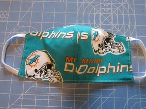 5 MIAMI DOLPHINS Contoured Washable Face Mask Reusable Protective Triple Layered - Picture 1 of 5