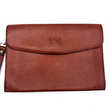 BURBERRY Clutch Bag Leather Brown Auth