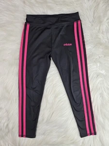 Youth Girl Adidas Black Pink Elastic Waist Pull On Athletic Pants 6  - Picture 1 of 7