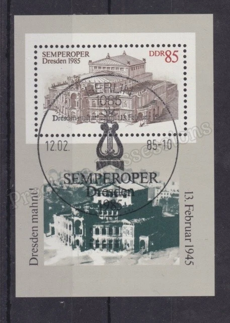 GERMANY DDR SG MSE2737 USED CTO STAMP SHEET 1985 DRESDEN OPERA HOUSE THEATRE - Image 1 of 1
