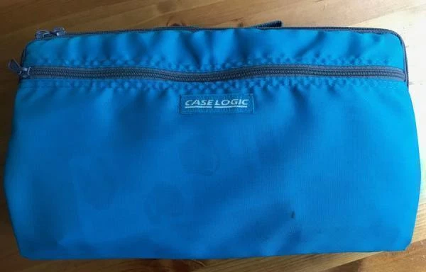 Vintage CaseLogic Zippered Storage Case for 30 Cassette Tapes - Aqua Blue - Image 1 of 1