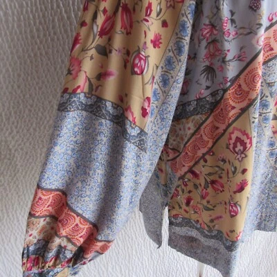 Shirt Peasant Mix Print Womens Top M Loose Oversized CHRISTIAN SIRIANO - Image 1 of 4