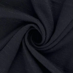 Tela de coser tejida negra 2+ yardas 60" rayón/spandex translúcida hecha en EE. UU. - Imagen 1 de 1