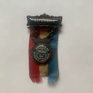 1904 Republican National Convention Theodore Roosevelt Alternate Delegate Badge - Picture 1 of 6