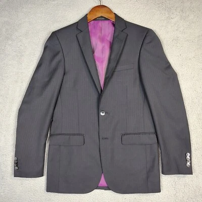 Tiglio Super 150's Blazer Men 36R Grey 100% Merino Wool Luxe Slim Fit Sport Coat - Image 1 of 4