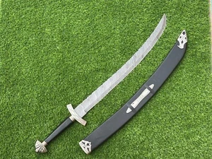 30" Handmade Damascus Steel Viking Sword Sharp Battle Ready Medieval Sword Gift - Picture 1 of 9