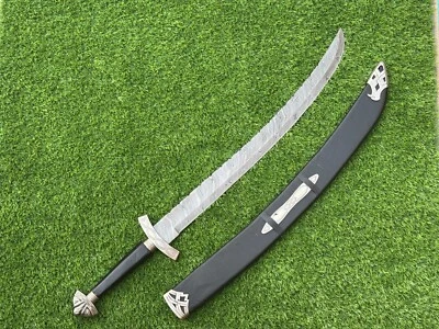 30" Handmade Damascus Steel Viking Sword Sharp Battle Ready Medieval Sword Gift - Image 1 of 4