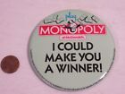 BOUTON PIN VINTAGE PLAY MONOPOLY I COULD MAKE YOU A WINNER MCDONALD'S EMPLOYÉ