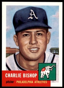 1991 TOPPS ARCHIVES 1953 CHARLIE BISHOP . PHILADELPHIA ATHLETICS #186
