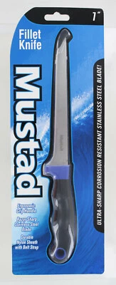 Nuevo cuchillo de filete Mustad 7" con funda hoja de acero inoxidable resistente a la corrosión Foto 1 de 4