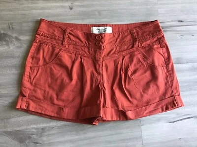 American Rag Cie Sz 9 Junior Teens Shorts Dark Coral Pleated Pockets - Image 1 of 4