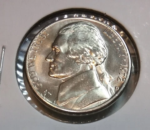 1972 Jefferson Nickel  D - BU - Uncirculated Cover