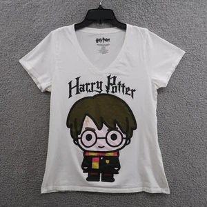 Harry Potter Shirt Girls 16 XL Short Sleeve White V Neck - Picture 1 of 8