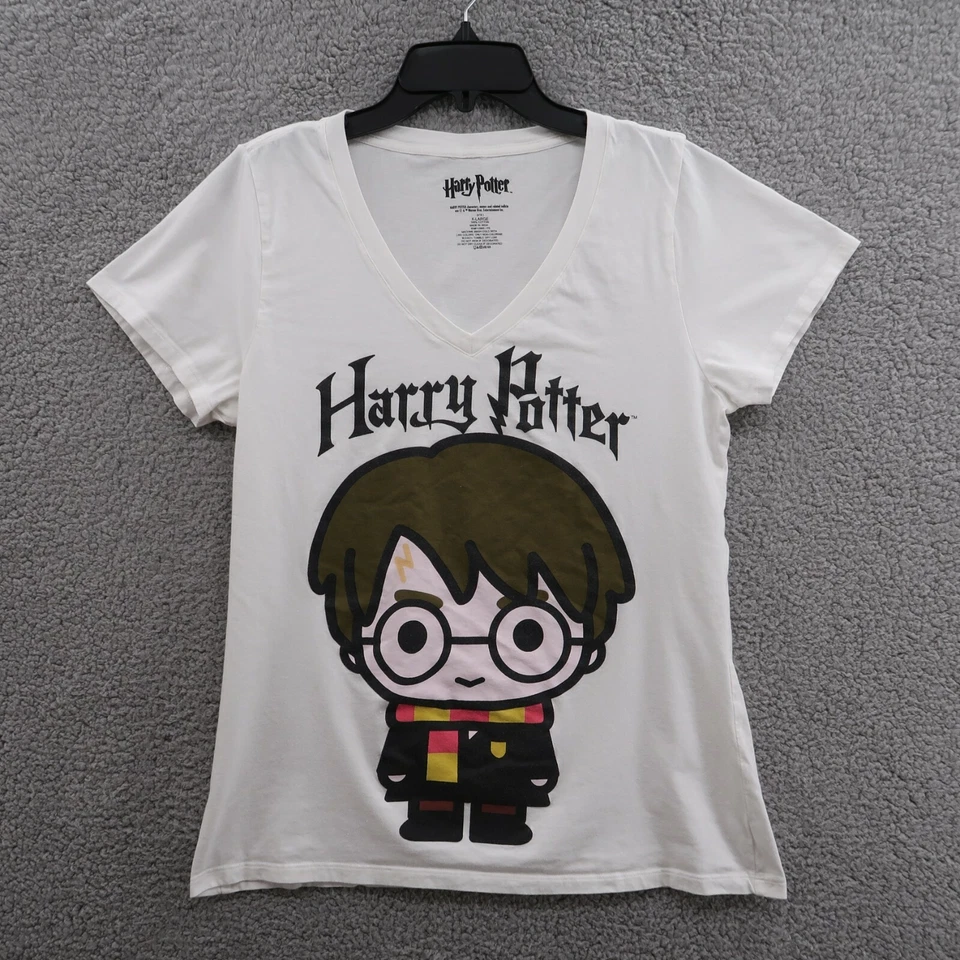 Harry Potter Shirt Girls 16 XL Short Sleeve White V Neck - Image 1 of 4
