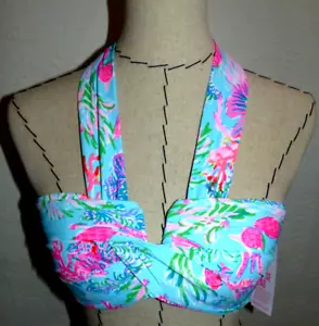 LILLY PULITZER EDDEE Halter Bandeau Swim Top CAY TO MY HEART Size 8 NWT $98 - Picture 1 of 6