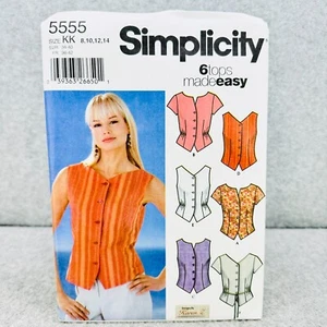 Simplicity 5555 Button Front Top Fitted Corset Style Misses Size 8 14 Pattern - Picture 1 of 4