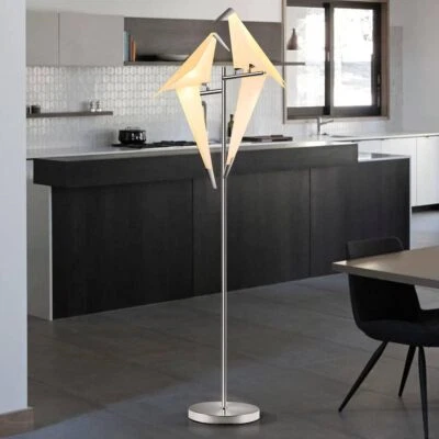 Grúa de papel moderna pájaro luz LED cabecera dormitorio lectura luz de pie/lámpara de escritorio Foto 1 de 4