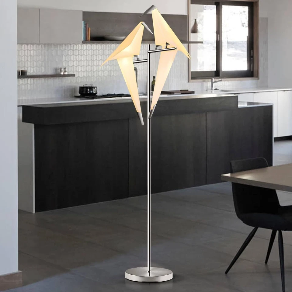 Modern Paper Crane Bird LED Light Bedside Bedroom Reading Floor Light /Desk Lamp - Image 1 of 4