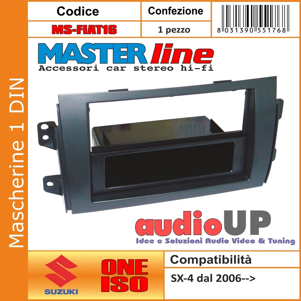MASCHERINA AUTORADIO 1 DIN ADATTATORE SUZUKI SX4 DAL 2006 IN POI SUPPORTO UN DIN - Immagine 1 di 1
