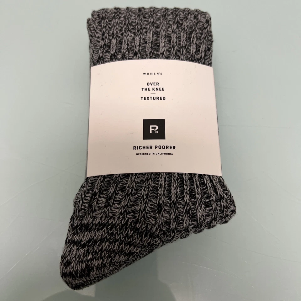 Richer Poorer Womens Over The Knee Textured Heather Gray Socks C3