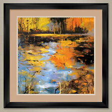 35W"x35H": NEW REFLECTION by TIM HOWE, AUTOMN - DOUBLE MATTE, GLASS and FRAME