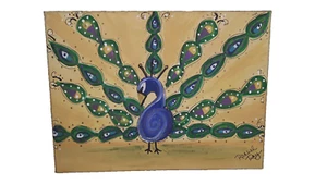 Original Peacock Canvas oil Painting Wall Art One of a Kind - Picture 1 of 5
