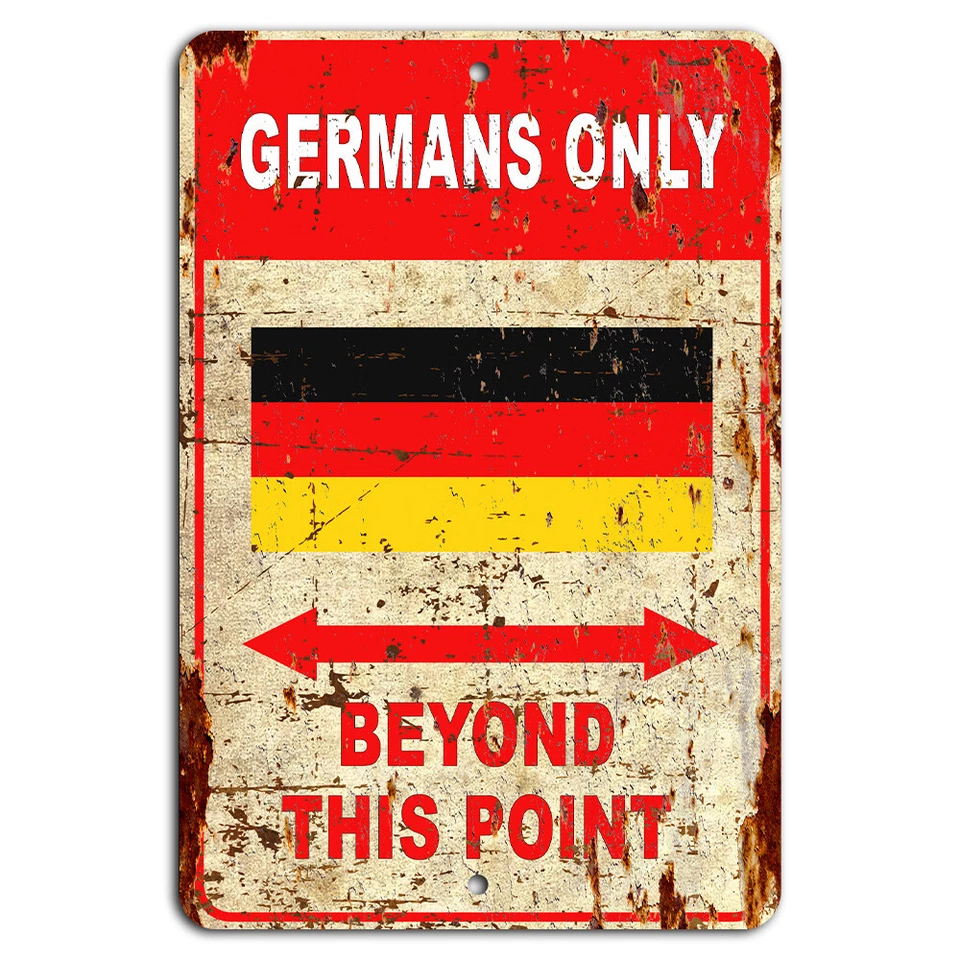 Letrero rústico Germans Only Beyond This Point - decoración temática europea Foto 1 de 1