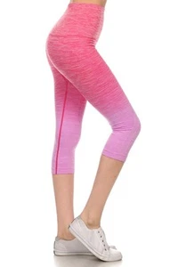 Capri Leggings Sport Fitness Yoga Skinny Pants Active Wear Work Out Gym Peppered - Picture 1 of 1