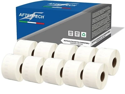 11356 10x ROTOLI ETICHETTE COMPATIBILI DYMO LABELWRITER 41x89mm S0722560