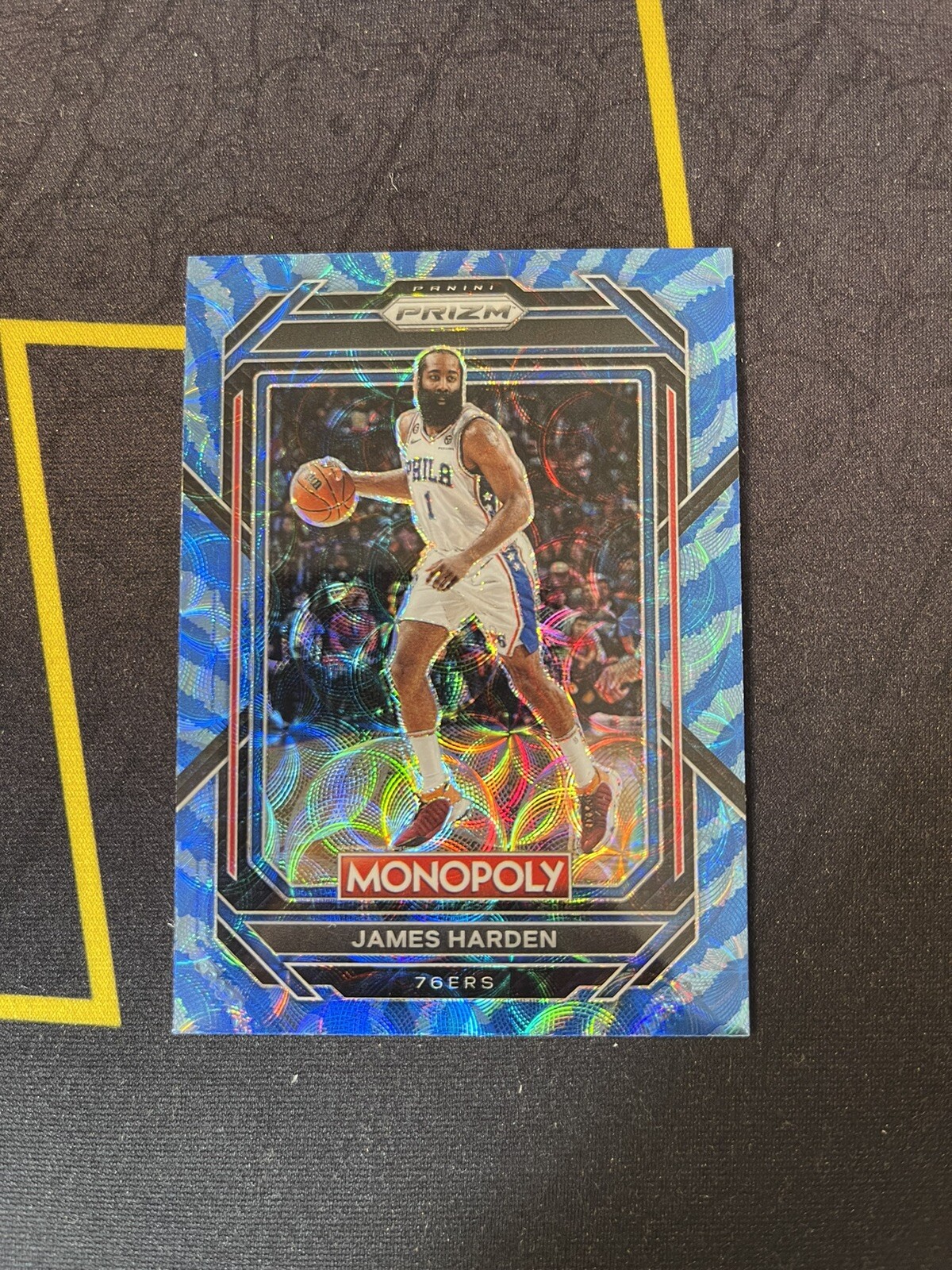 2022/23 PANINI PRIZM MONOPOLY JAMES HARDEN BOARDWALK BLUE TIGER STRIPE #68