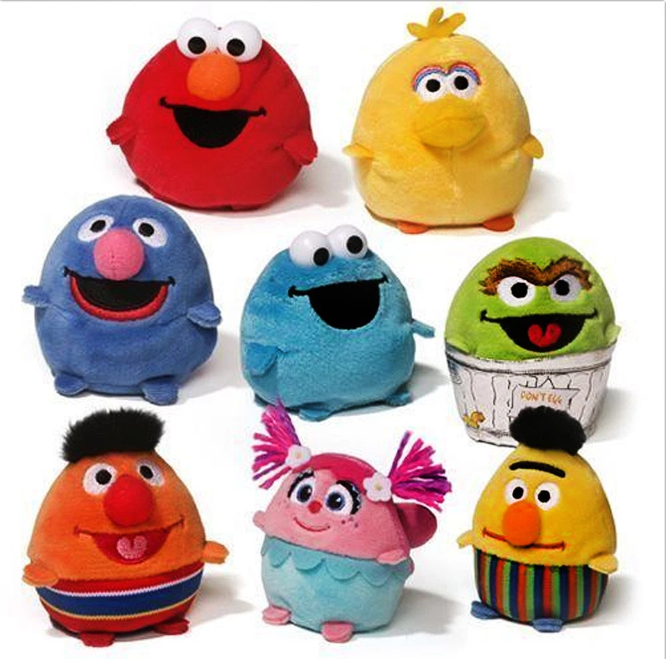 GUND SESAME STREET EGG FRIENDS BOLSA DE FRIJOLES DE PELUCHE JUGUETES ELMO, GROVER ABBY COOKIE ++ Foto 1 de 4