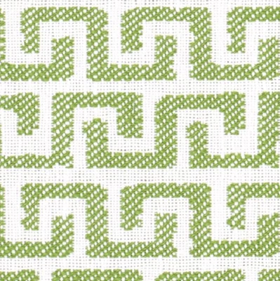 Thibaut Geometric Greek Key Outdoor Uphol Fabric- Merritt Spring 1.15 yds W74254 - Image 1 of 2